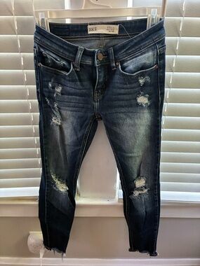 BKE Stella Women's Distressed Skinny Jeans - Dark